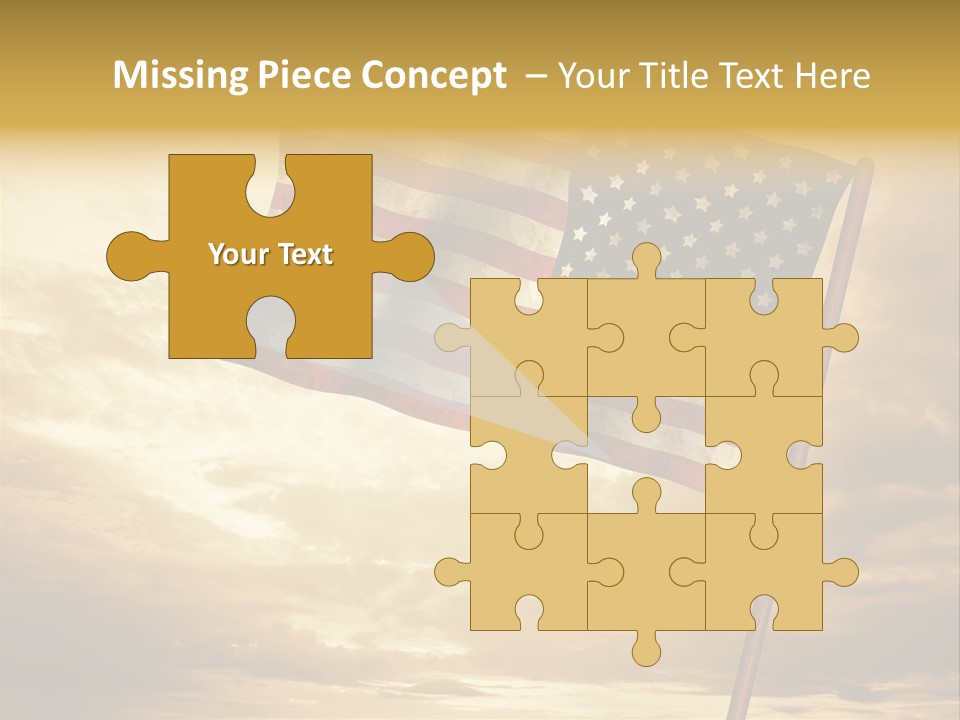 An American Flag On A Pole With A Cloudy Sky In The Background PowerPoint Template