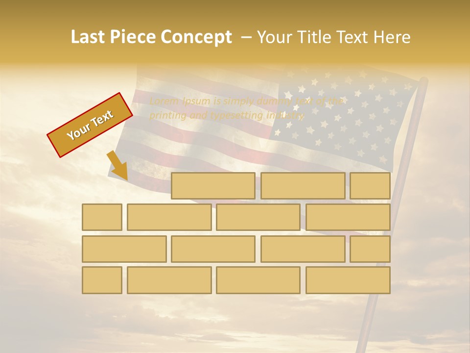 An American Flag On A Pole With A Cloudy Sky In The Background PowerPoint Template