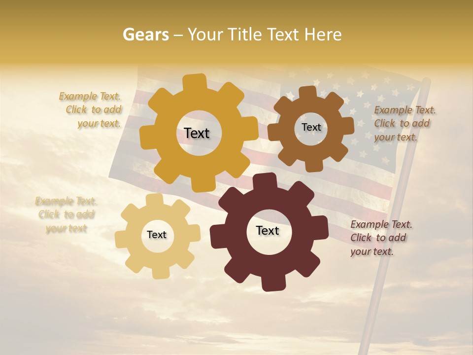 An American Flag On A Pole With A Cloudy Sky In The Background PowerPoint Template