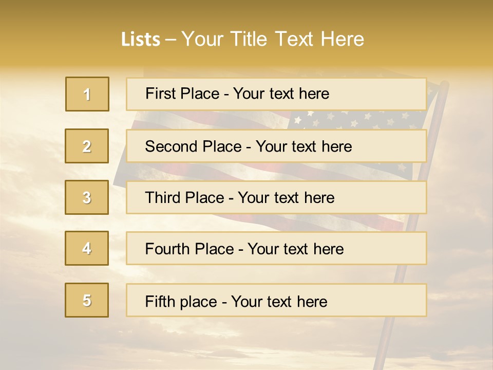 An American Flag On A Pole With A Cloudy Sky In The Background PowerPoint Template