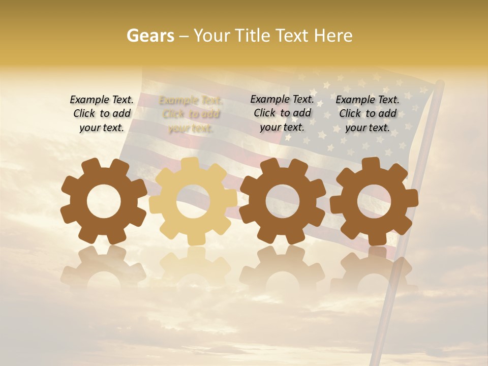 An American Flag On A Pole With A Cloudy Sky In The Background PowerPoint Template