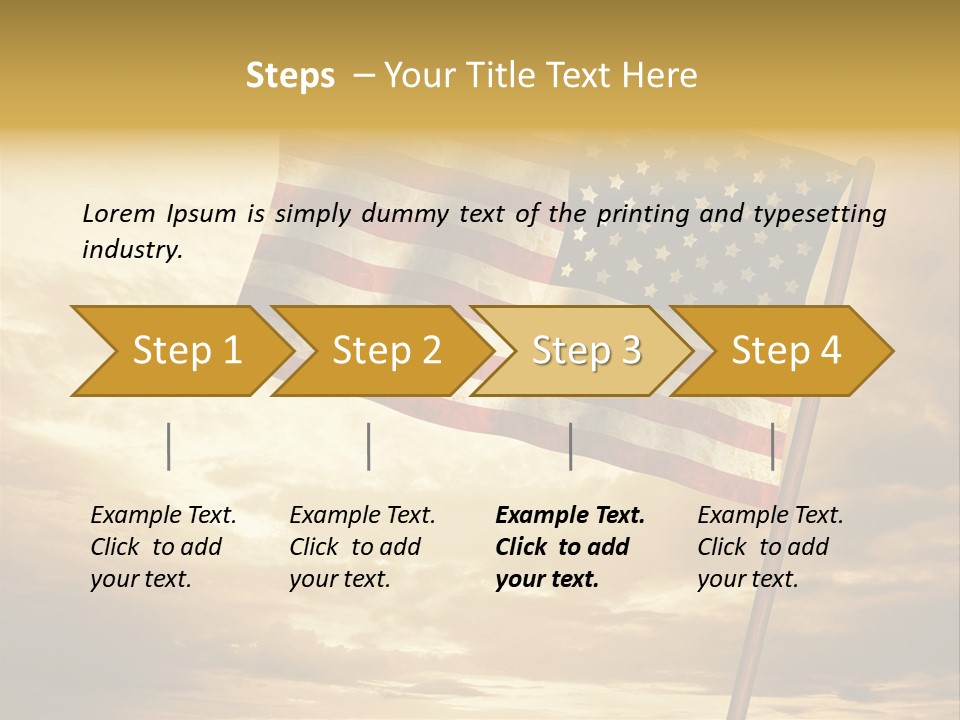 An American Flag On A Pole With A Cloudy Sky In The Background PowerPoint Template