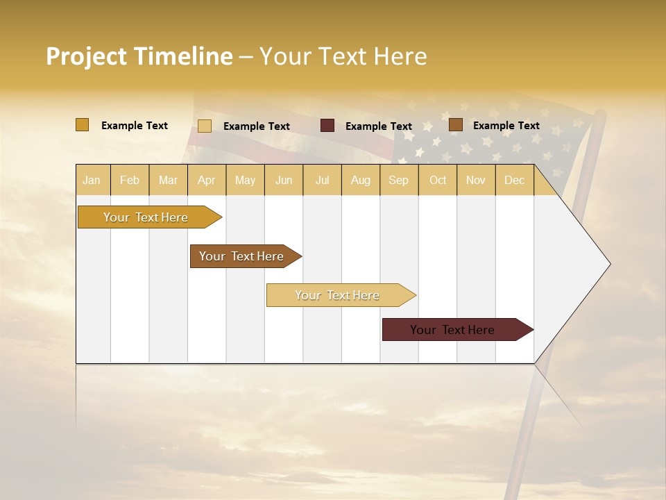 An American Flag On A Pole With A Cloudy Sky In The Background PowerPoint Template