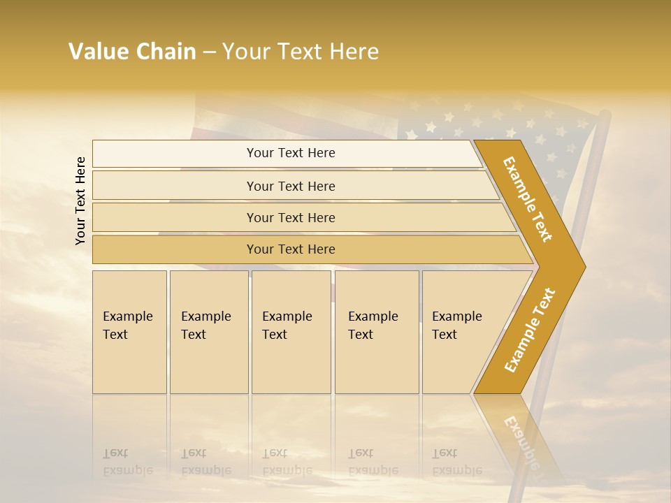 An American Flag On A Pole With A Cloudy Sky In The Background PowerPoint Template