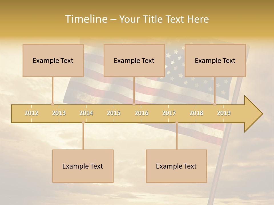 An American Flag On A Pole With A Cloudy Sky In The Background PowerPoint Template