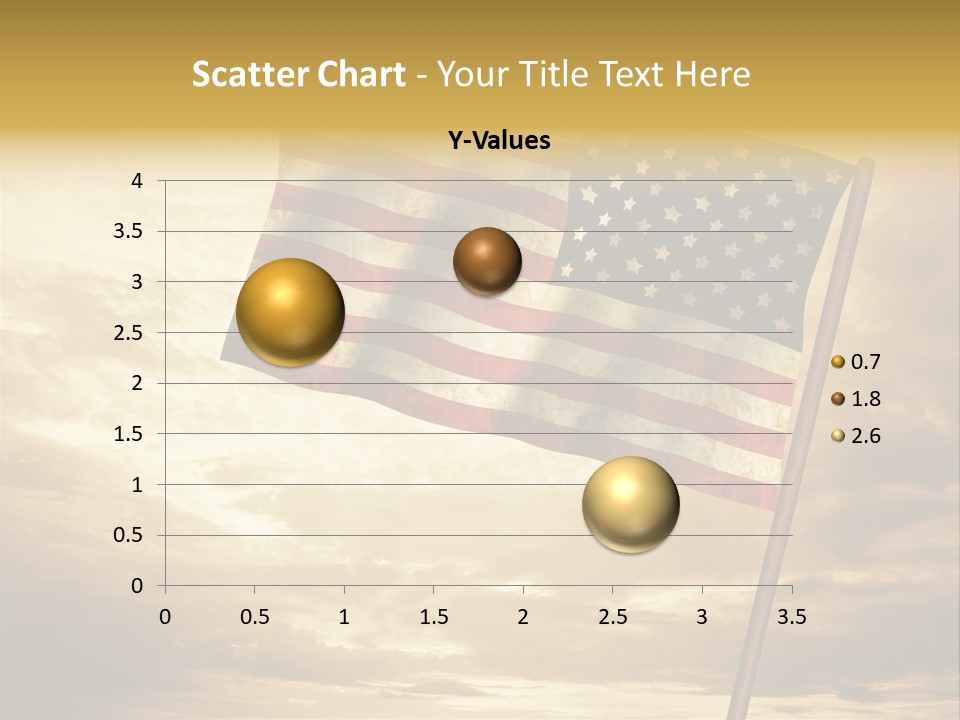 An American Flag On A Pole With A Cloudy Sky In The Background PowerPoint Template