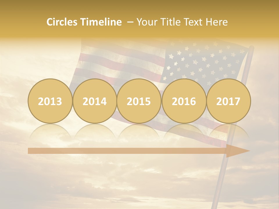 An American Flag On A Pole With A Cloudy Sky In The Background PowerPoint Template