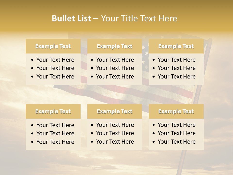 An American Flag On A Pole With A Cloudy Sky In The Background PowerPoint Template