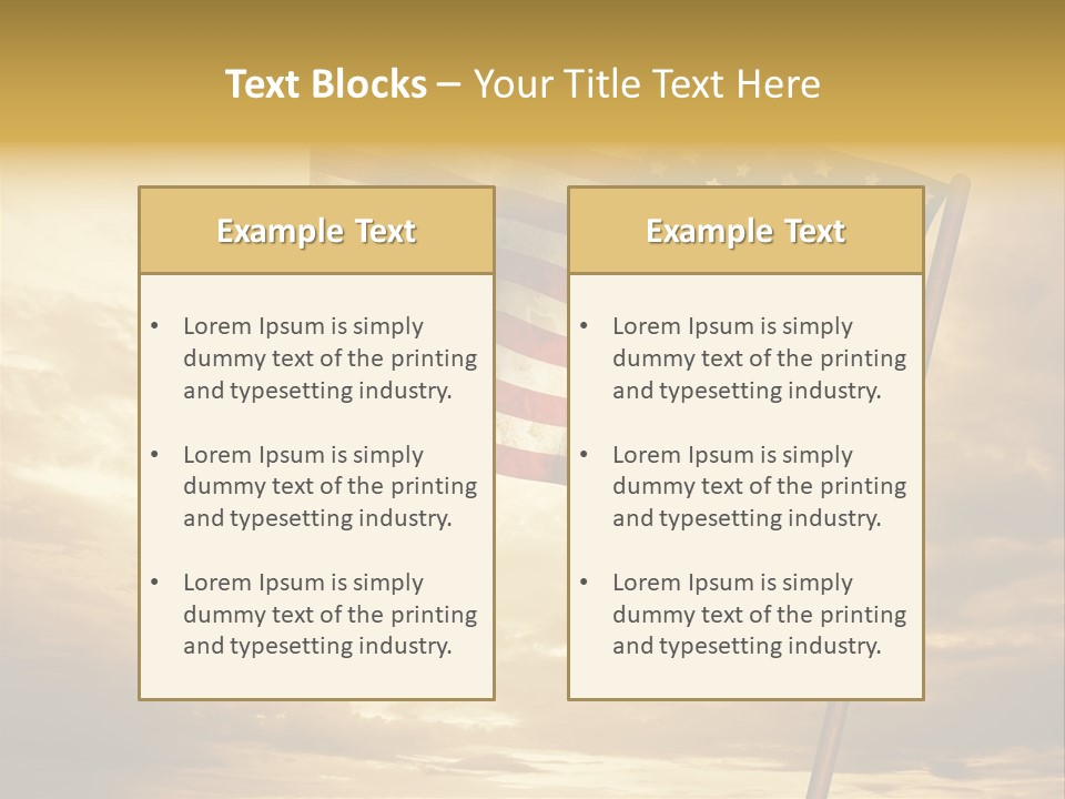 An American Flag On A Pole With A Cloudy Sky In The Background PowerPoint Template