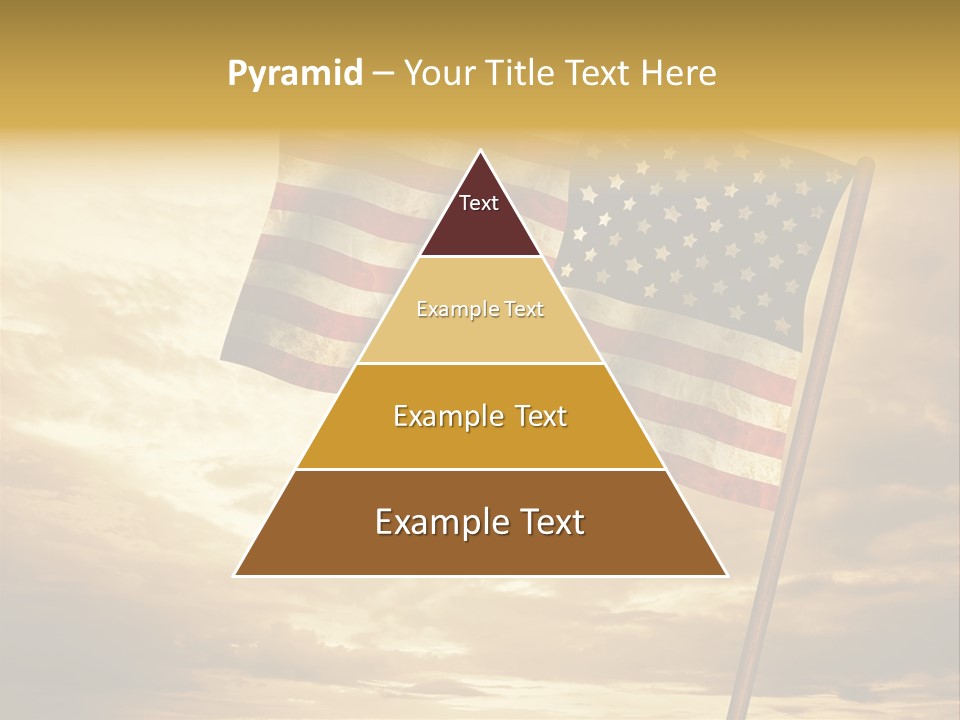 An American Flag On A Pole With A Cloudy Sky In The Background PowerPoint Template