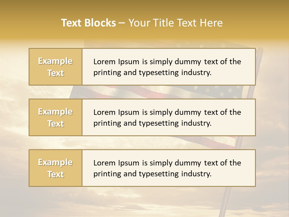 An American Flag On A Pole With A Cloudy Sky In The Background PowerPoint Template