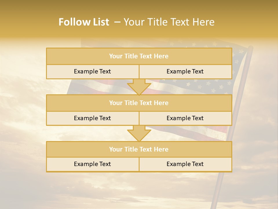 An American Flag On A Pole With A Cloudy Sky In The Background PowerPoint Template