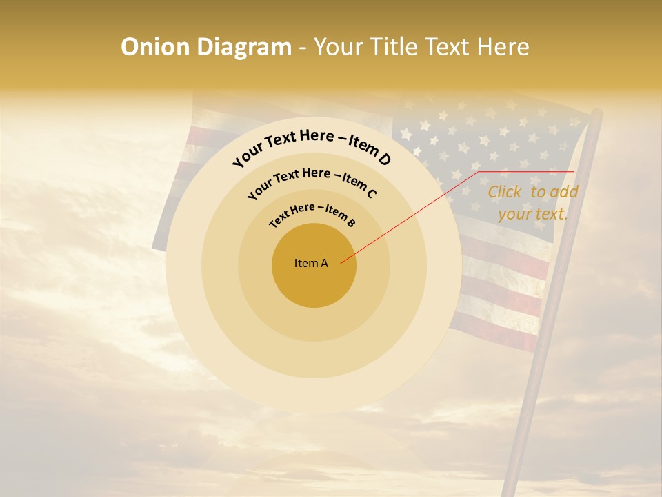 An American Flag On A Pole With A Cloudy Sky In The Background PowerPoint Template