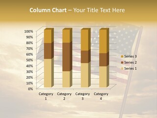 An American Flag On A Pole With A Cloudy Sky In The Background PowerPoint Template