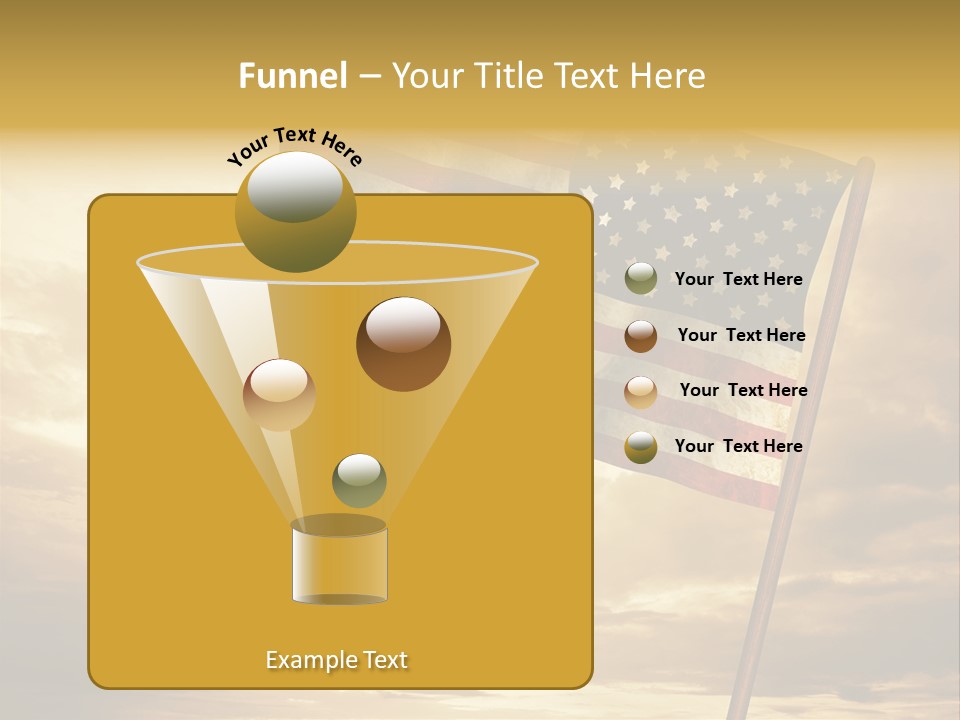 An American Flag On A Pole With A Cloudy Sky In The Background PowerPoint Template