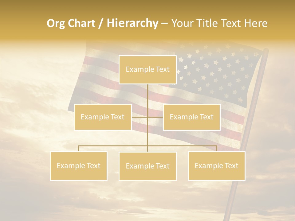 An American Flag On A Pole With A Cloudy Sky In The Background PowerPoint Template