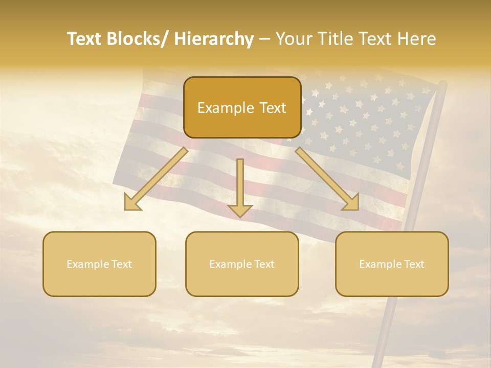 An American Flag On A Pole With A Cloudy Sky In The Background PowerPoint Template