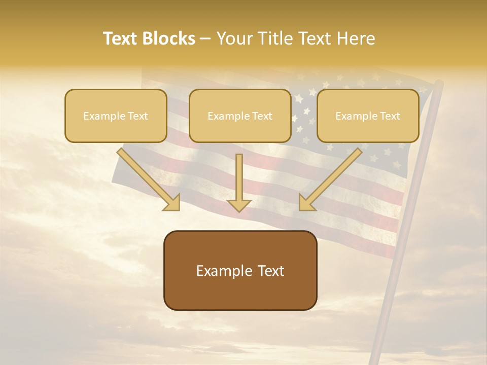 An American Flag On A Pole With A Cloudy Sky In The Background PowerPoint Template