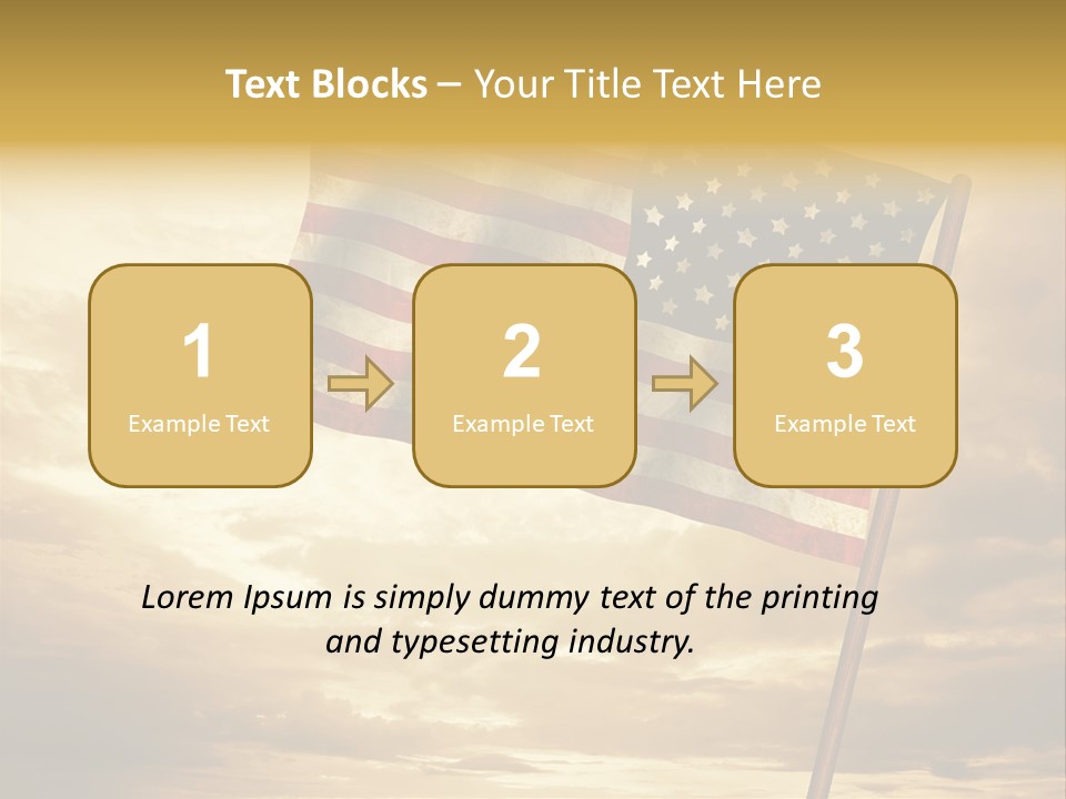 An American Flag On A Pole With A Cloudy Sky In The Background PowerPoint Template