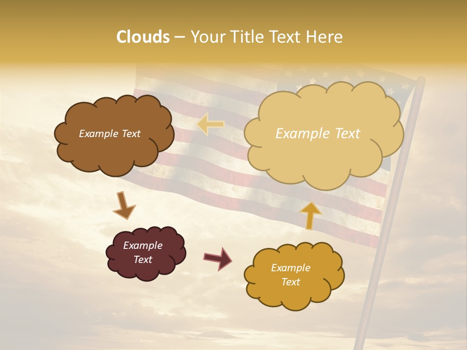 An American Flag On A Pole With A Cloudy Sky In The Background PowerPoint Template