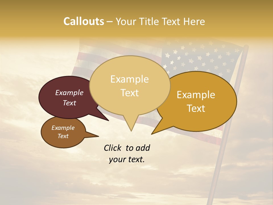 An American Flag On A Pole With A Cloudy Sky In The Background PowerPoint Template