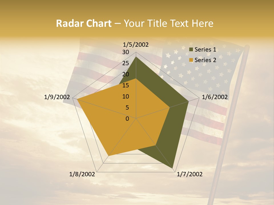 An American Flag On A Pole With A Cloudy Sky In The Background PowerPoint Template