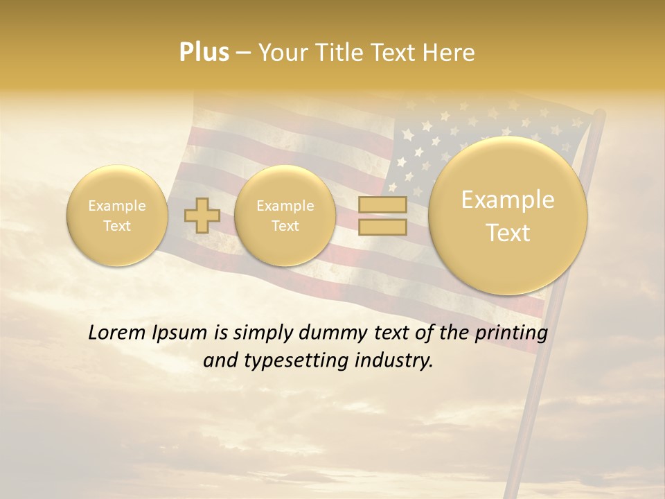 An American Flag On A Pole With A Cloudy Sky In The Background PowerPoint Template