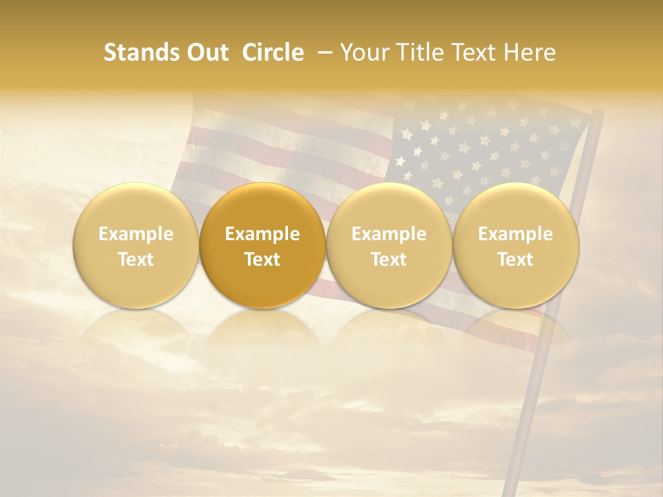An American Flag On A Pole With A Cloudy Sky In The Background PowerPoint Template