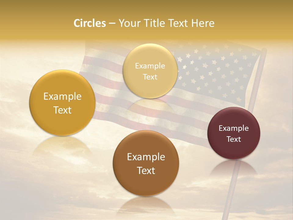 An American Flag On A Pole With A Cloudy Sky In The Background PowerPoint Template