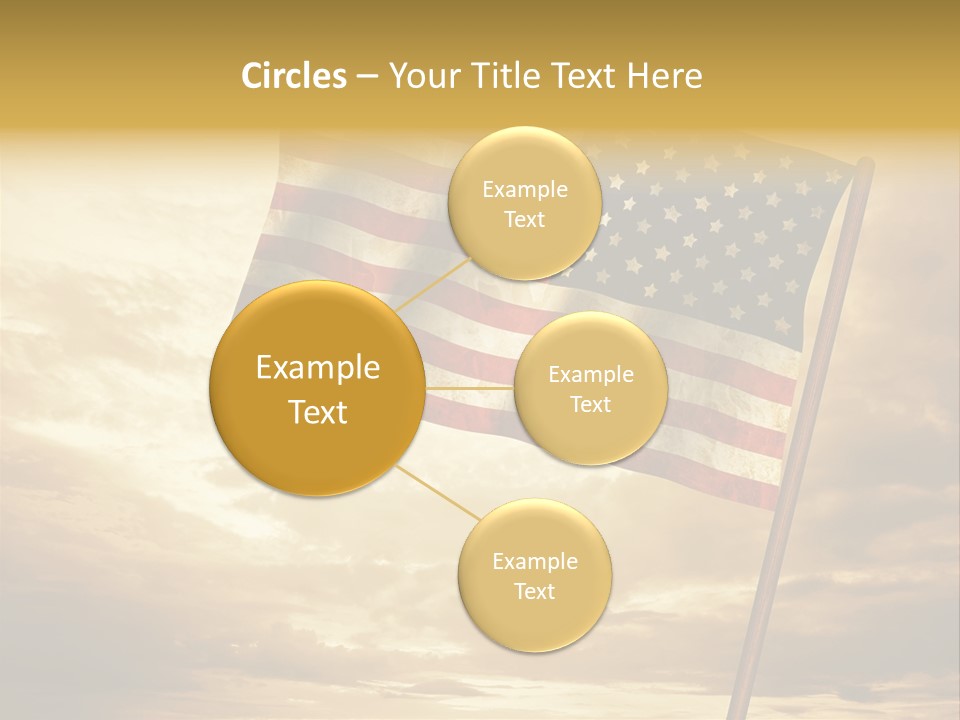 An American Flag On A Pole With A Cloudy Sky In The Background PowerPoint Template