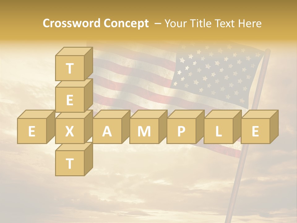 An American Flag On A Pole With A Cloudy Sky In The Background PowerPoint Template