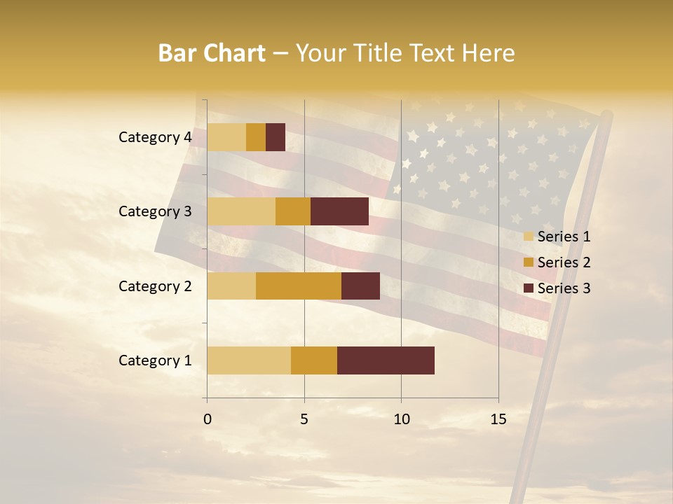 An American Flag On A Pole With A Cloudy Sky In The Background PowerPoint Template