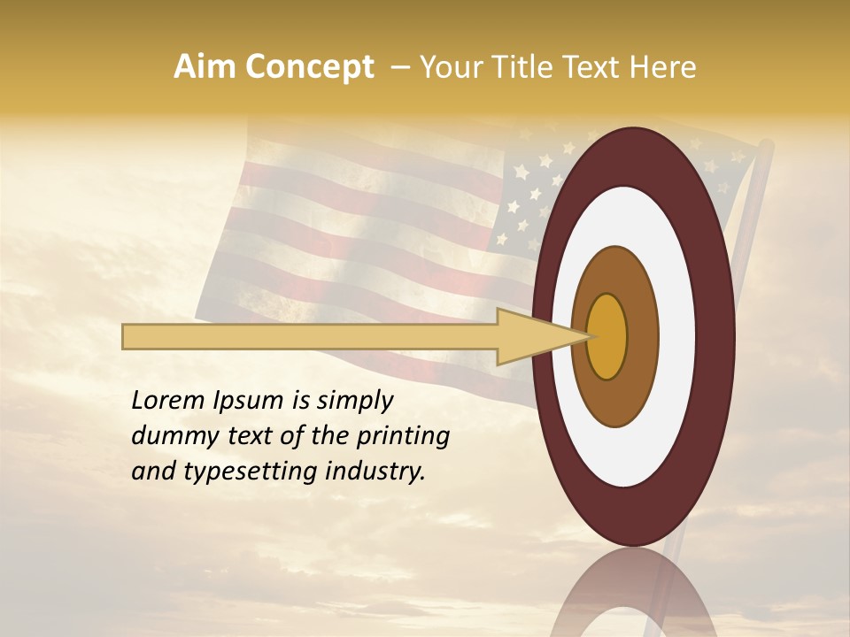 An American Flag On A Pole With A Cloudy Sky In The Background PowerPoint Template