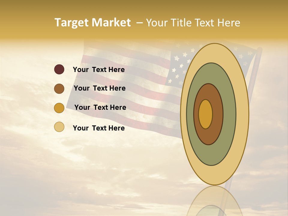 An American Flag On A Pole With A Cloudy Sky In The Background PowerPoint Template