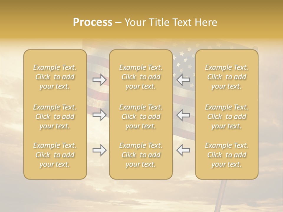 An American Flag On A Pole With A Cloudy Sky In The Background PowerPoint Template