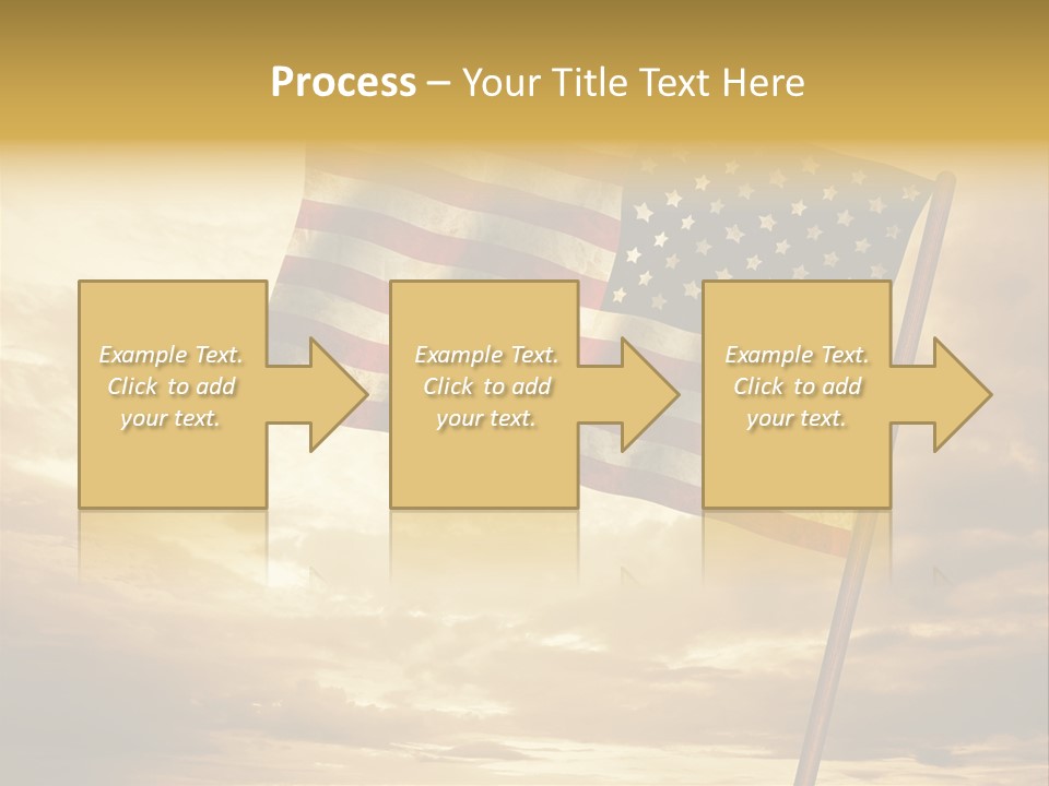 An American Flag On A Pole With A Cloudy Sky In The Background PowerPoint Template