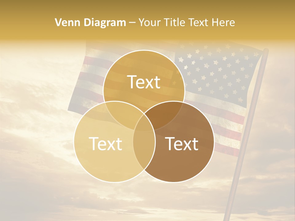 An American Flag On A Pole With A Cloudy Sky In The Background PowerPoint Template