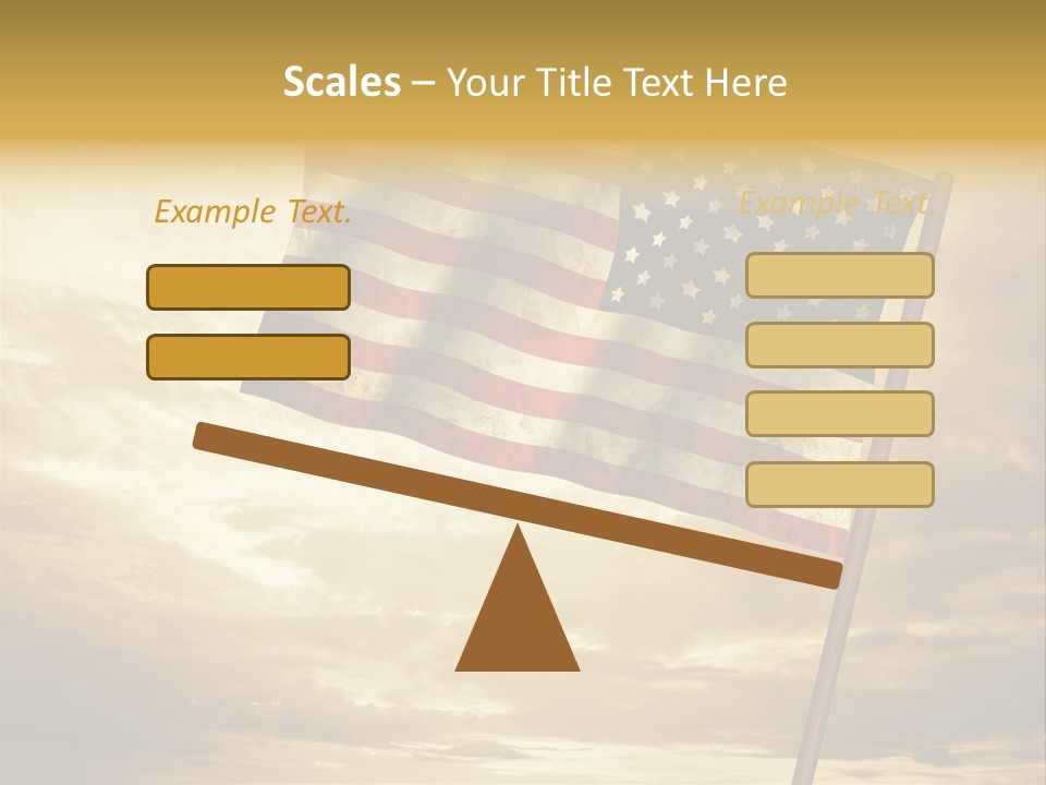 An American Flag On A Pole With A Cloudy Sky In The Background PowerPoint Template