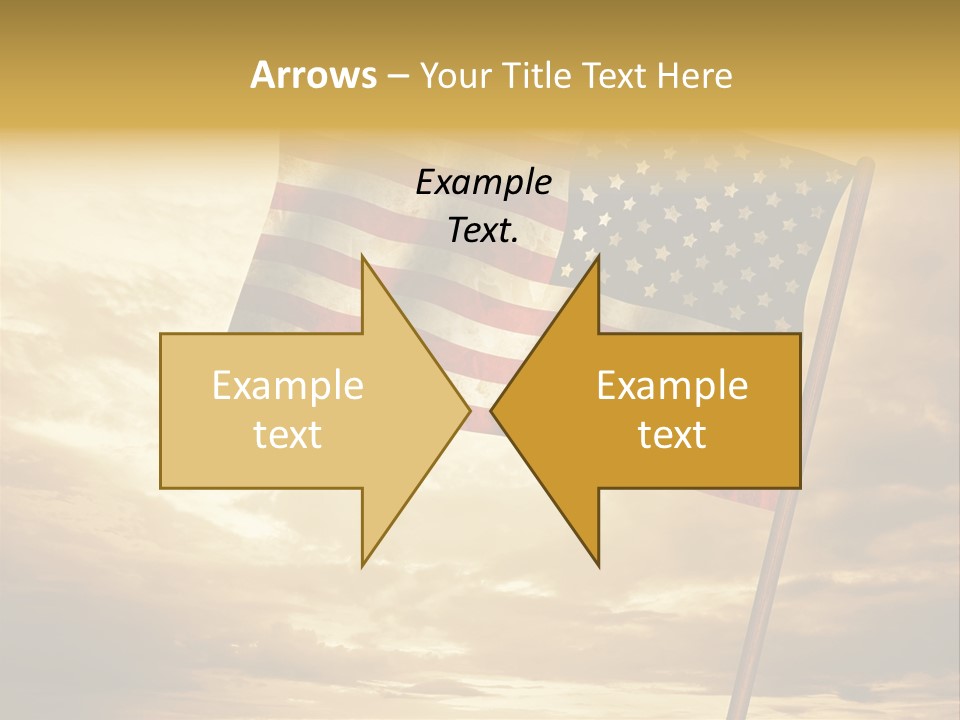 An American Flag On A Pole With A Cloudy Sky In The Background PowerPoint Template