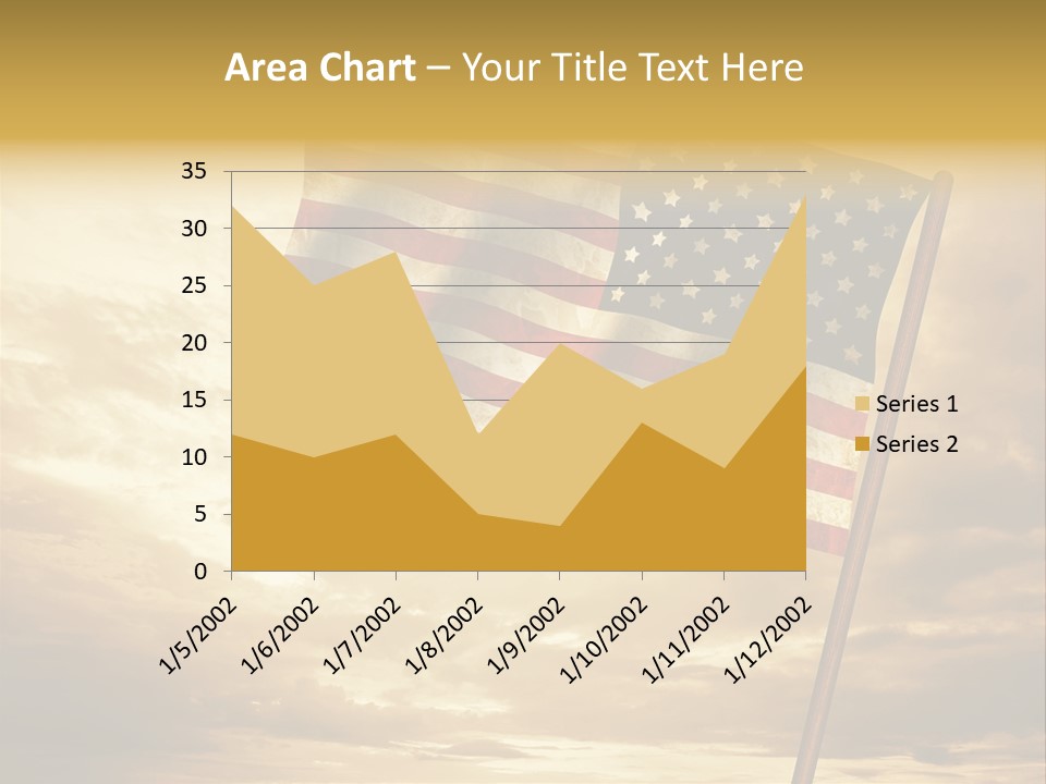An American Flag On A Pole With A Cloudy Sky In The Background PowerPoint Template