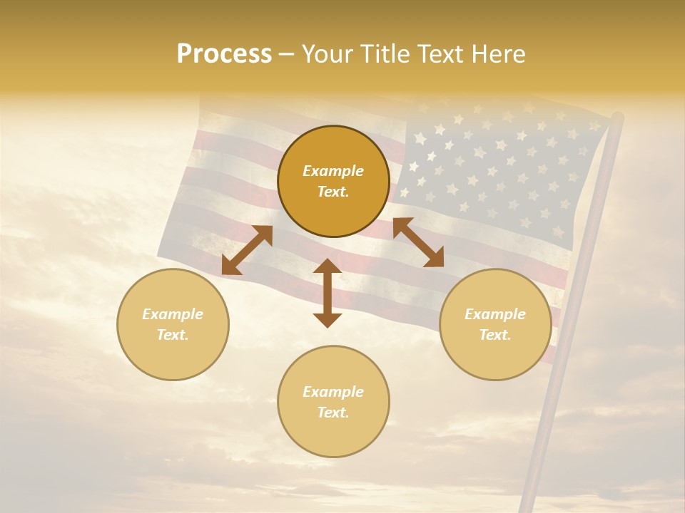 An American Flag On A Pole With A Cloudy Sky In The Background PowerPoint Template