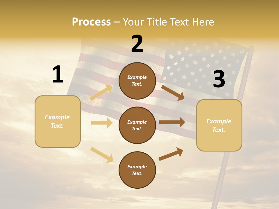 An American Flag On A Pole With A Cloudy Sky In The Background PowerPoint Template