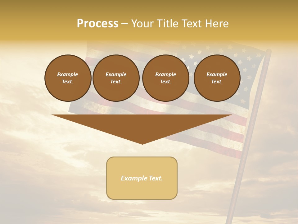 An American Flag On A Pole With A Cloudy Sky In The Background PowerPoint Template