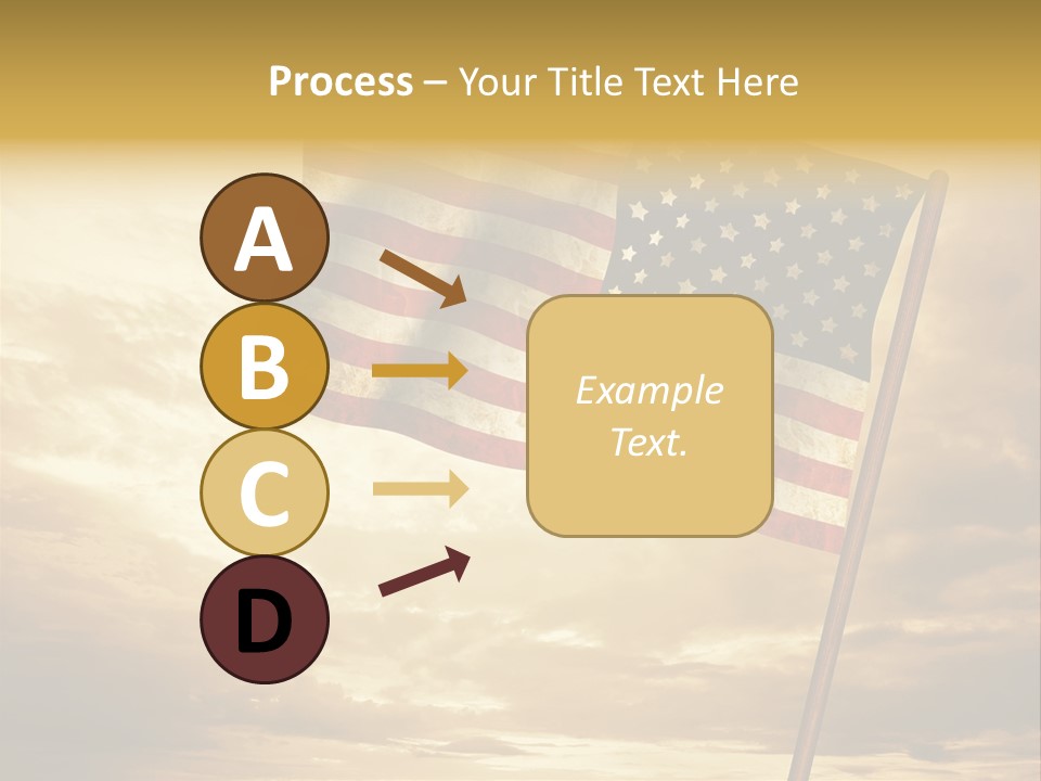 An American Flag On A Pole With A Cloudy Sky In The Background PowerPoint Template