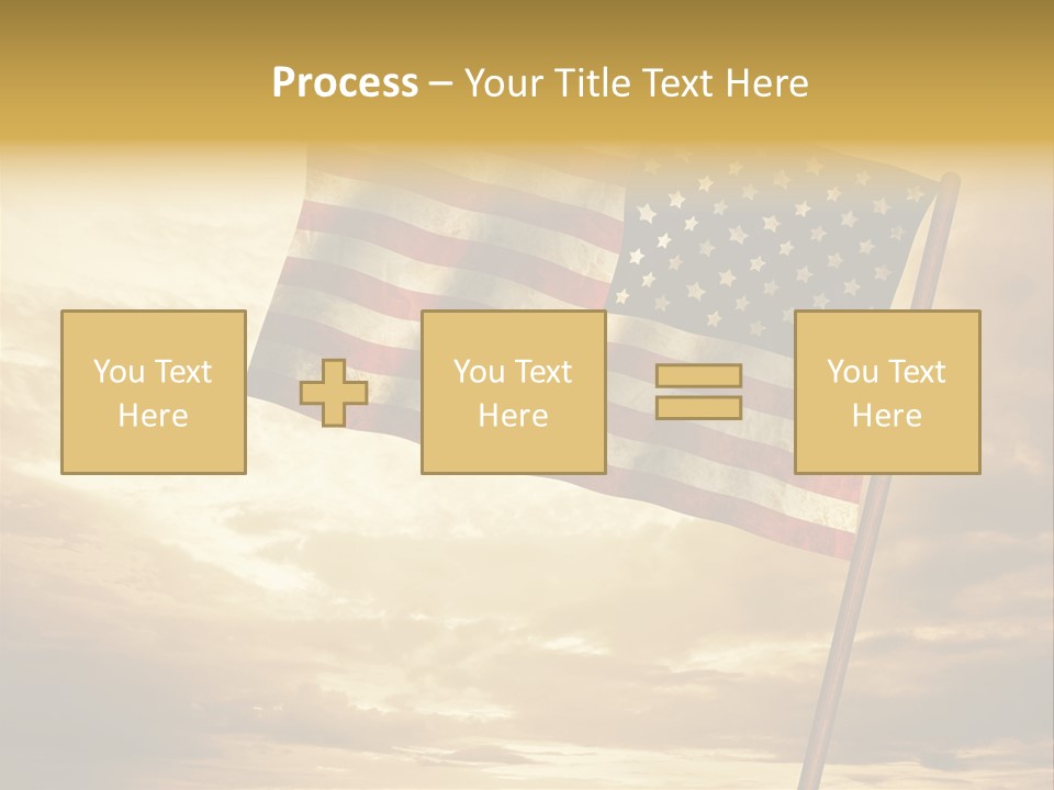 An American Flag On A Pole With A Cloudy Sky In The Background PowerPoint Template