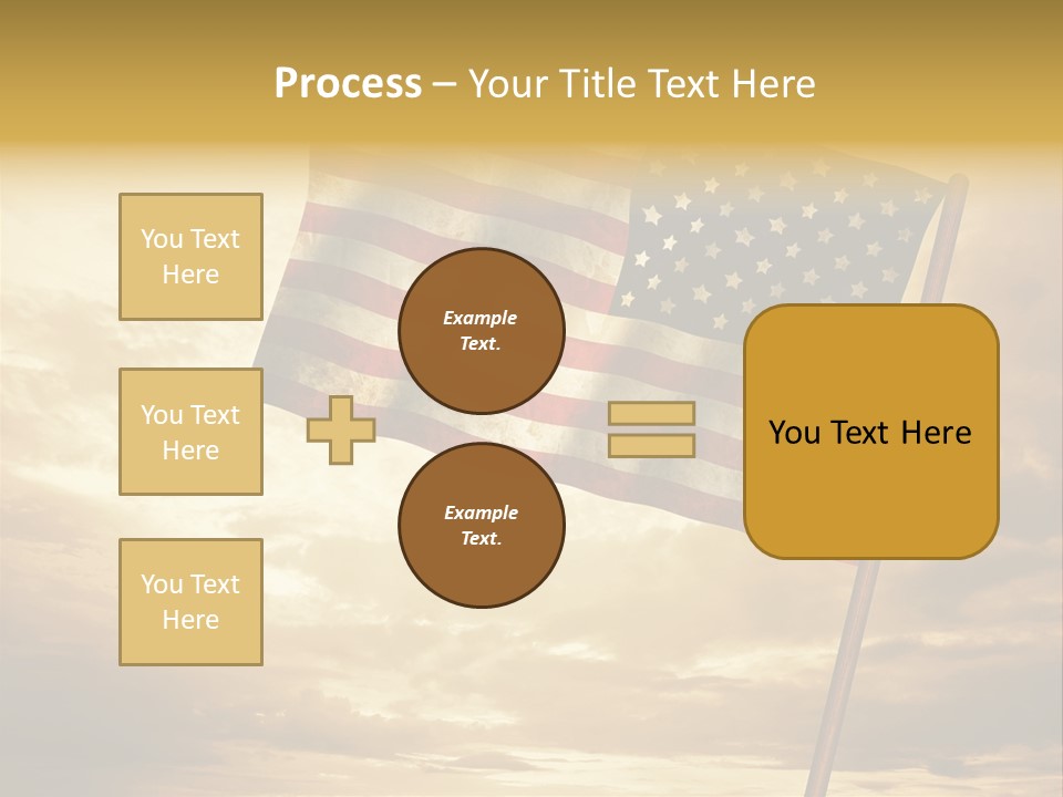 An American Flag On A Pole With A Cloudy Sky In The Background PowerPoint Template