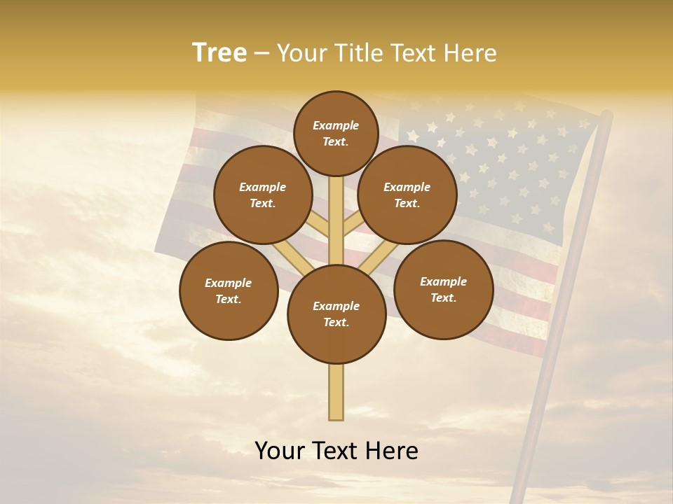 An American Flag On A Pole With A Cloudy Sky In The Background PowerPoint Template