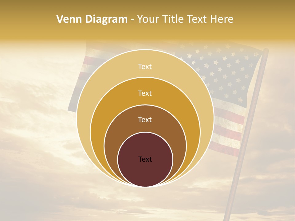 An American Flag On A Pole With A Cloudy Sky In The Background PowerPoint Template