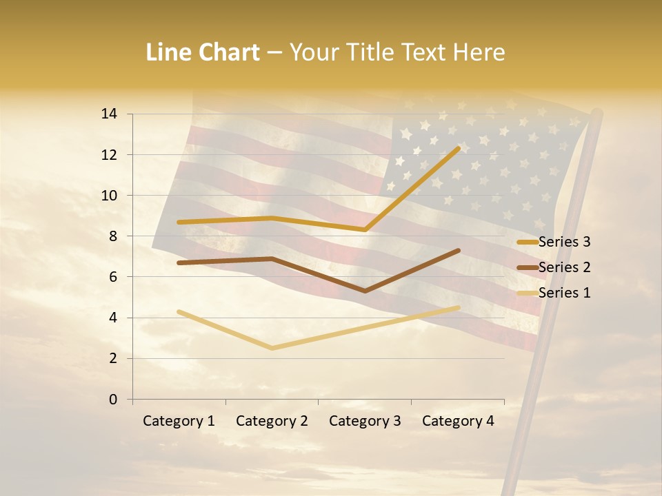 An American Flag On A Pole With A Cloudy Sky In The Background PowerPoint Template