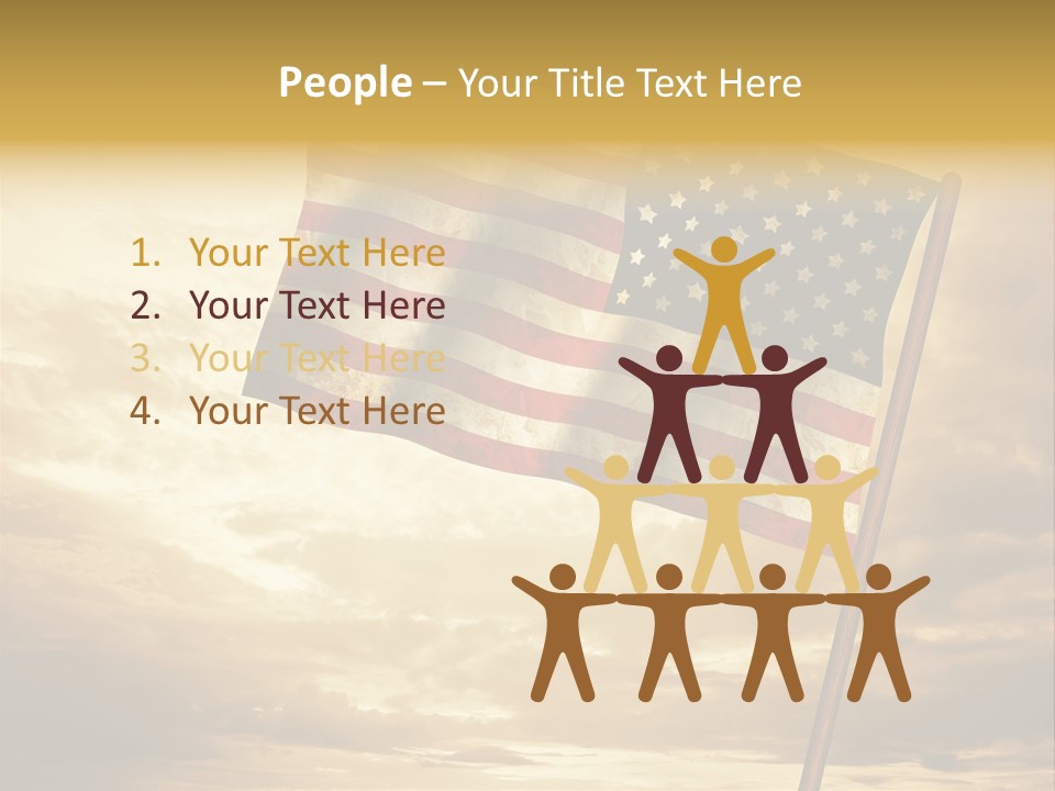 An American Flag On A Pole With A Cloudy Sky In The Background PowerPoint Template